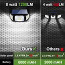 lampes solaires extérieures avec détecteur de mouvement et éclairage large
