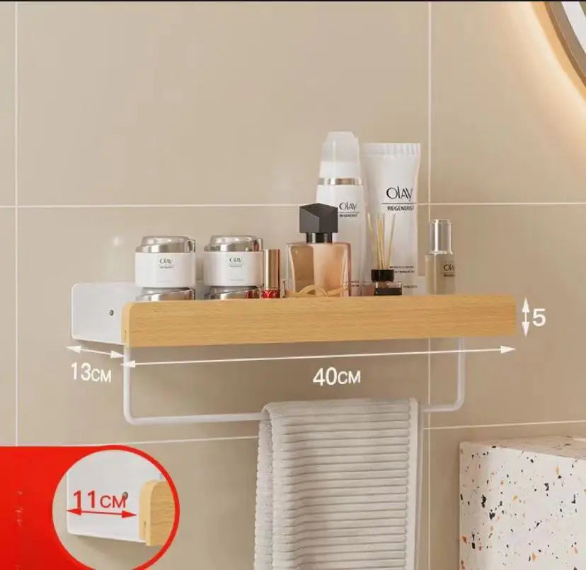 étagère en hêtre étanche pour rangement cuisine et salle de bain - vue 17 sur 20