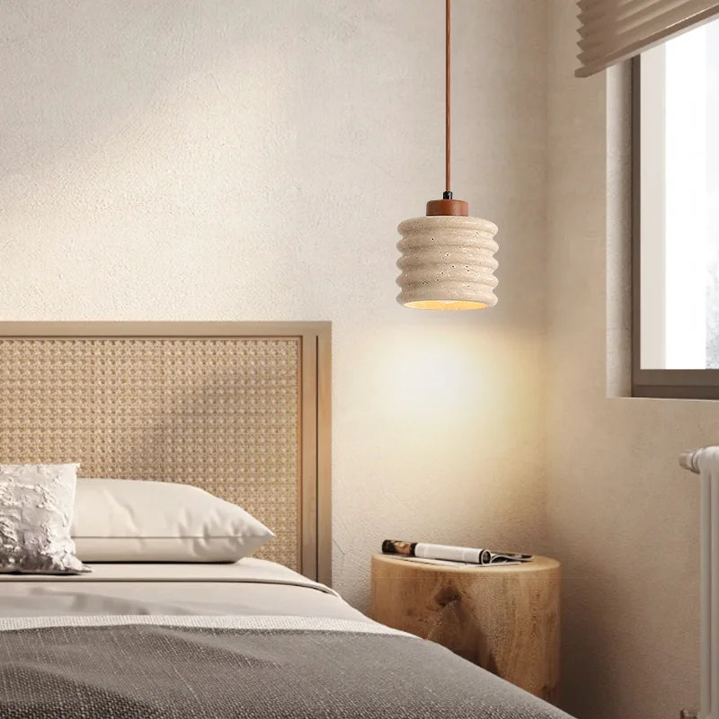 suspension en pierre naturelle rétro à led pour décoration intérieure