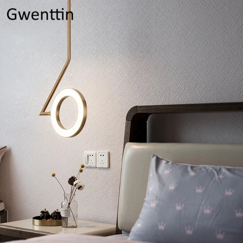 lustre anneau lune suspension moderne pour décoration intérieure - vue 6 sur 7