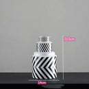 Black and White Striped Ceramic Vase, Flower Pot Decoration, Home and Living Room Decoration, Creative Geometric Striped Vase