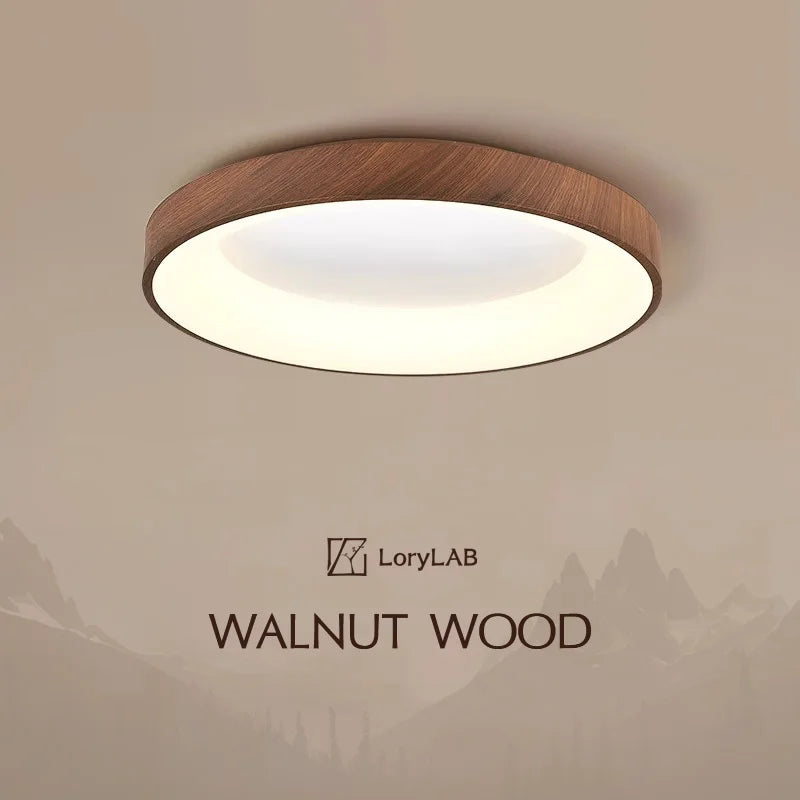 Walnut Color Water Transfer Printing, Modern Minimalist Wabi-Sabi, Ceiling Light for Living Room, Dining Room, Bedroom, Study - vue 2 sur 9