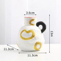 Hand-painted Milk Pot Ceramic Vase, Living Room, Porch, Desktop, Flower Arrangement Container, Homestay Decoration Handicraft