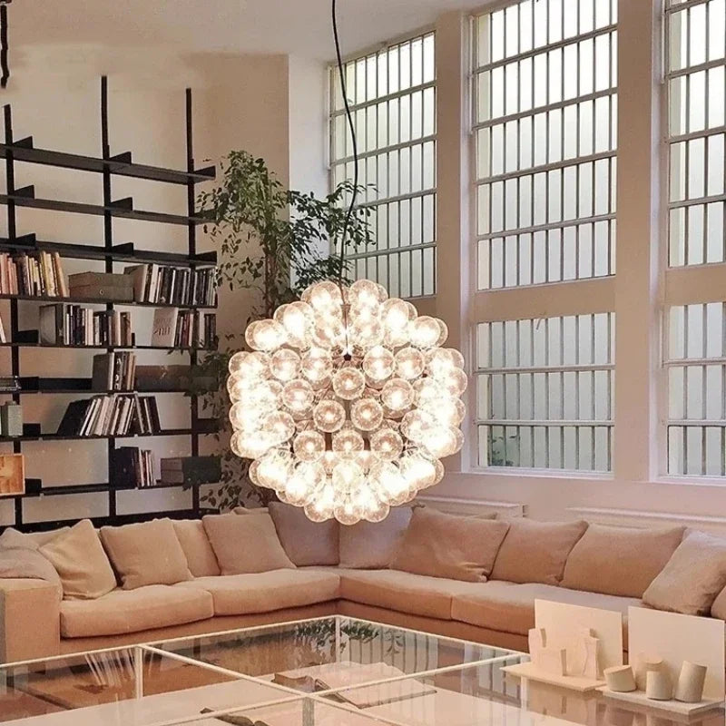 lustre led créatif à bulles de verre nordiques pour intérieur - vue 4 sur 9