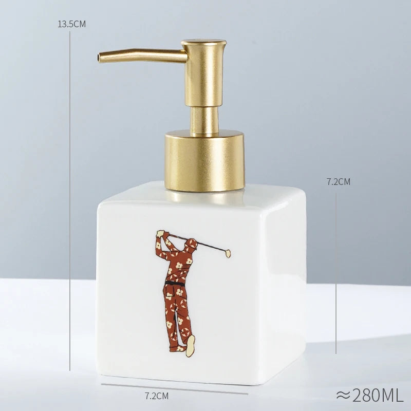 WHYOU Cermic Separate Shampoo Shower Gel Bottle, Liquid Soap Dispensers, Emulsion, Latex Hand Wish Bottles, Bathroom Accessories - vue 14 sur 18