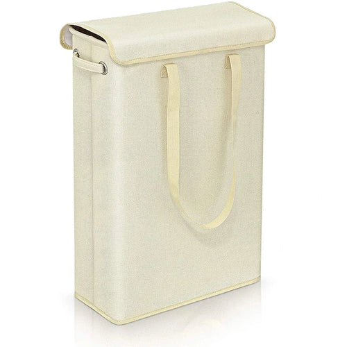 45L Slimline Laundry Hamper with Lid, Family Bathroom Life Clothes Pants Storage Dirty Clothes Basket Folding Laundry Basket