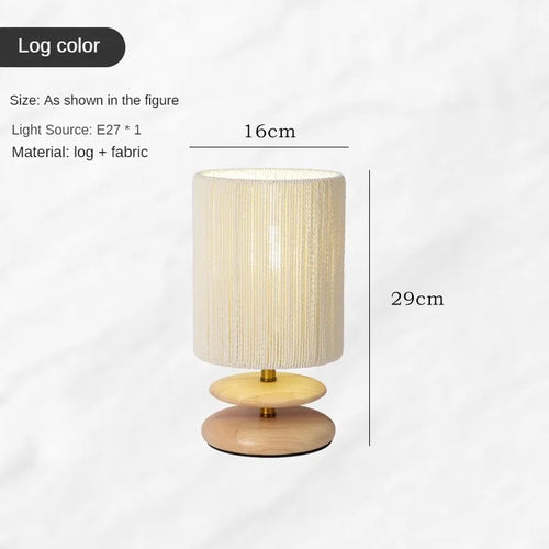 Solid Wood Design Creative Walnut Color Living Room, Study, Bedroom, Bedside, Japanese Style Atmosphere Decoration E27 Desk Lamp - vue 11 sur 10