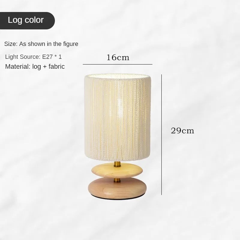 Solid Wood Design Creative Walnut Color Living Room, Study, Bedroom, Bedside, Japanese Style Atmosphere Decoration E27 Desk Lamp - vue 10 sur 10