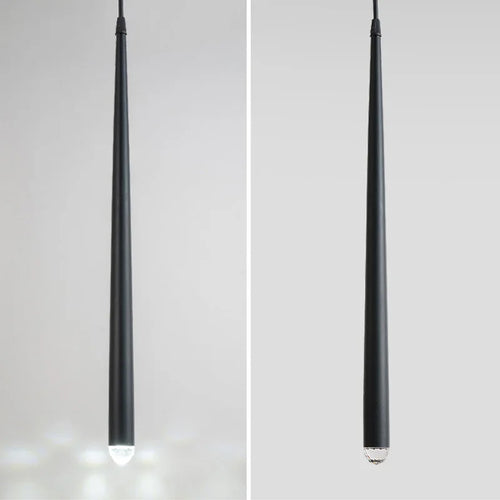 suspension conique en tube long en acrylique et cuivre pour bar et magasin