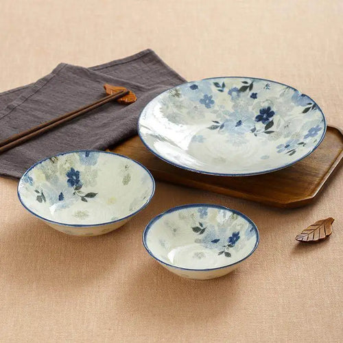 Assiettes ceramique emaillee style floral japonaises cuisine
