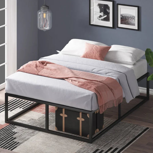 Joseph 14" Metal Platform Bed Frame, Narrow Twin bedframe bedroom furniture - vue 3 sur 6