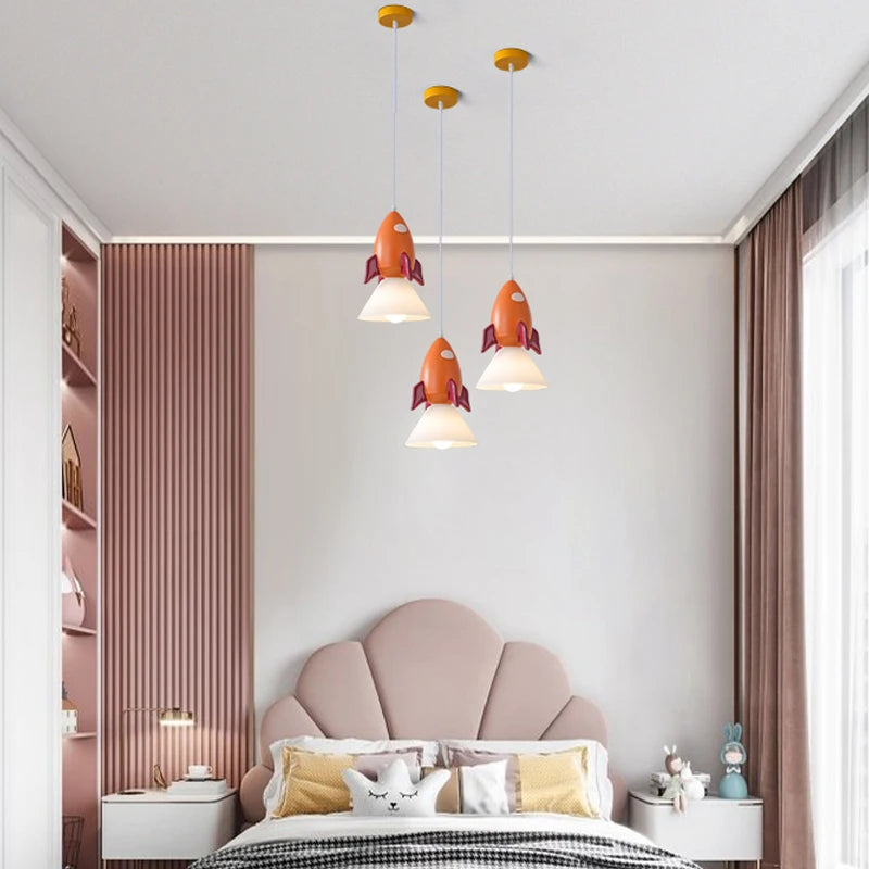 lustre mignon fusée pour éclairage chambre d'enfants décoratif - vue 4 sur 7