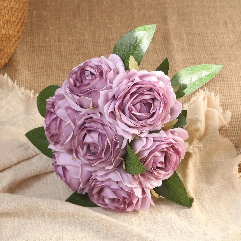 bouquet de roses artificielles décoration intérieure et extérieure fleurs faux