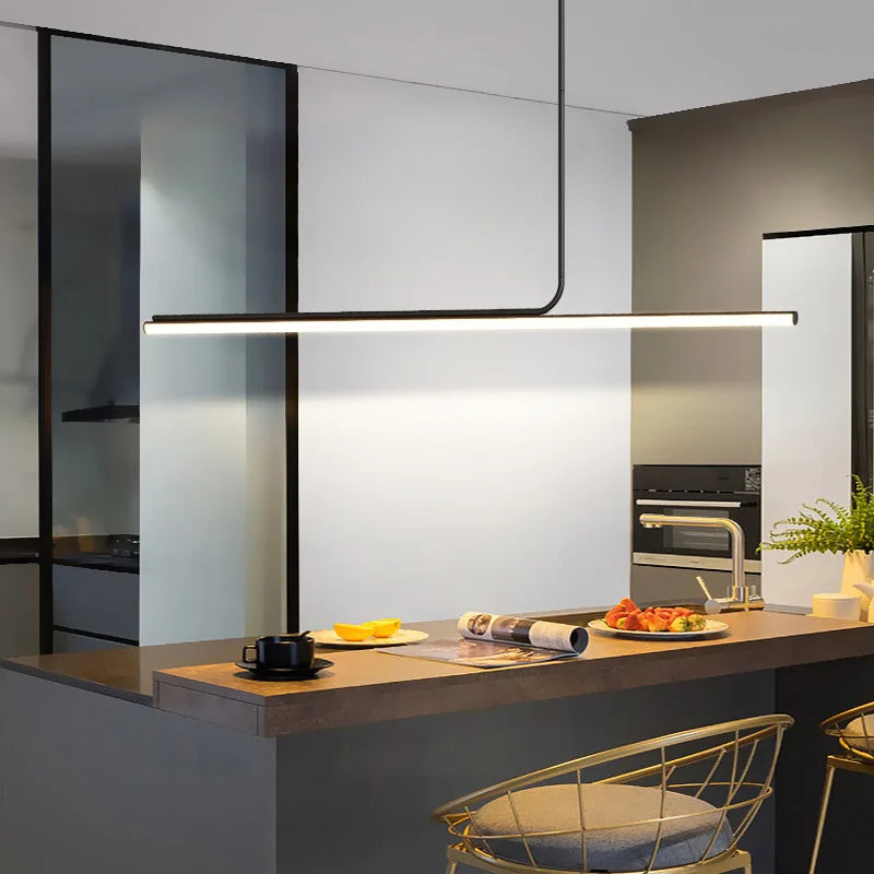 lampes suspendues led modernes longue bande décoratives d'intérieur - vue 7 sur 12