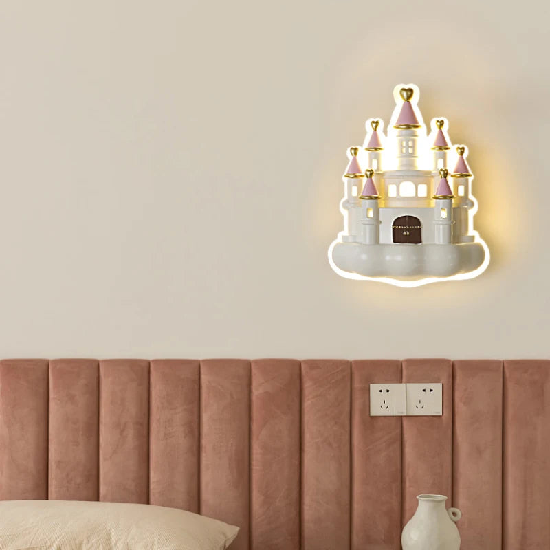 applique murale château dessin animé pour chambre enfant mignonne - vue 3 sur 7