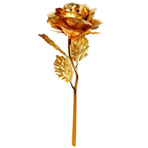 fleur de rose artificielle en métal doré décorative à offrir - vue 19 sur 19