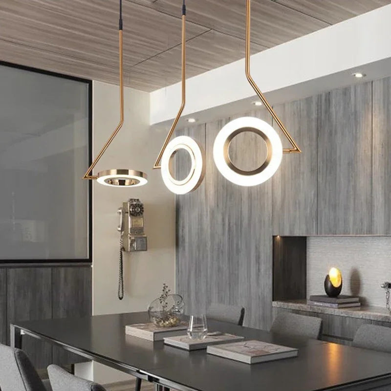 lustre anneau lune suspension moderne pour décoration intérieure - vue 4 sur 7
