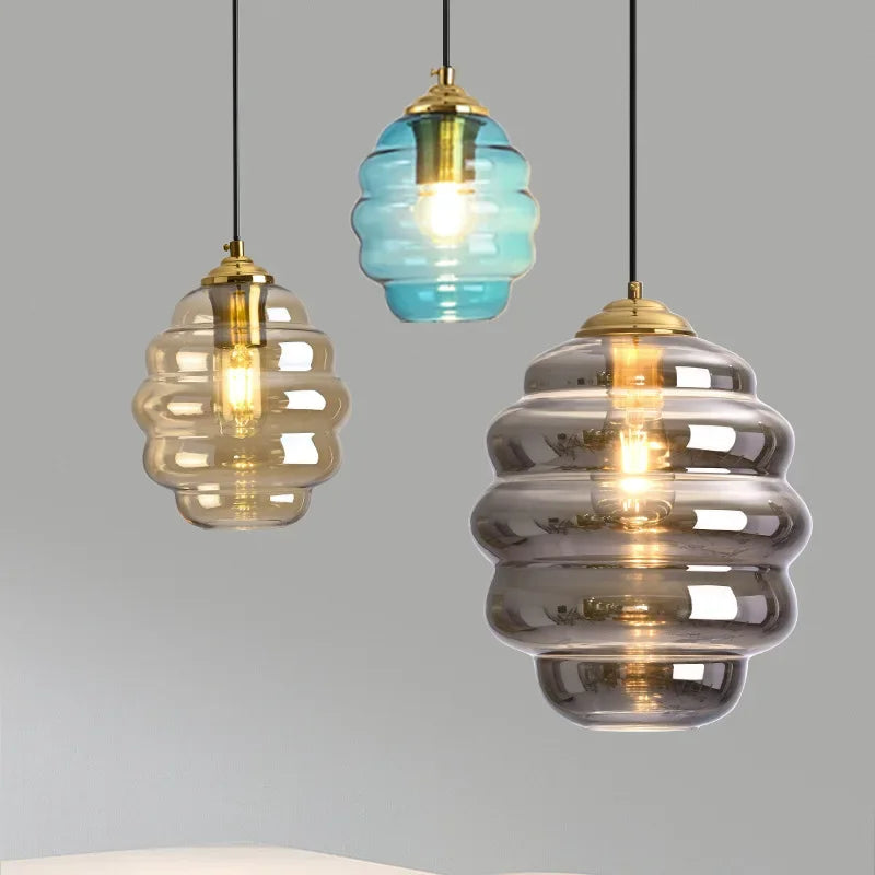 lustre moderne en verre pour cuisine et restaurant - vue 2 sur 15