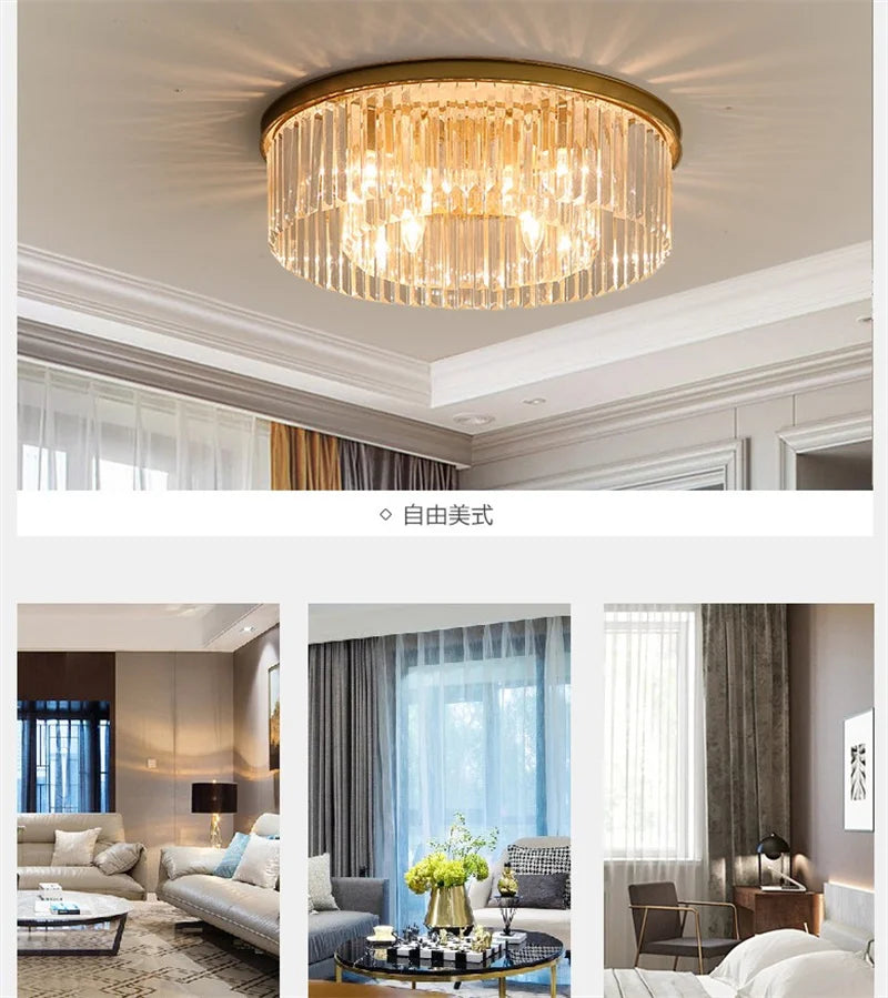 plafonnier en cristal de luxe métal minimaliste pour intérieur - vue 4 sur 14