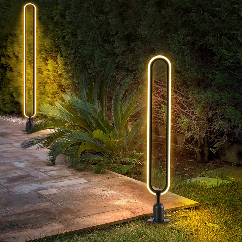 lampe LED extérieure ronde minimaliste pour jardin et allée - vue 4 sur 12