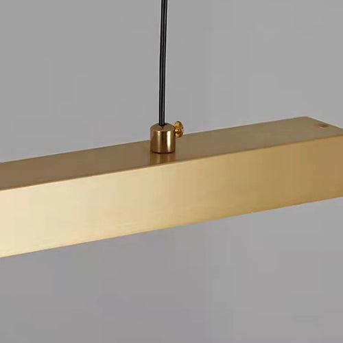 Minimalist LED chandelier with adjustable wire and copper body - vue 6 sur 10