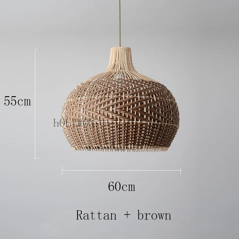 Vintage rattan pendant light for elegant interior decor