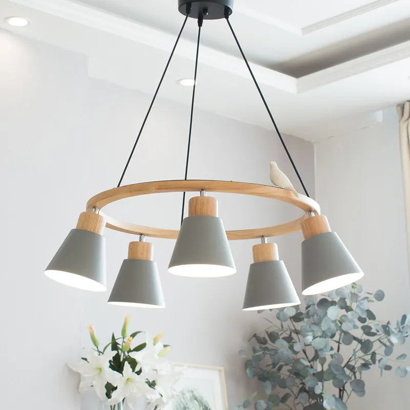 Lampe suspension créative nordique oiseau