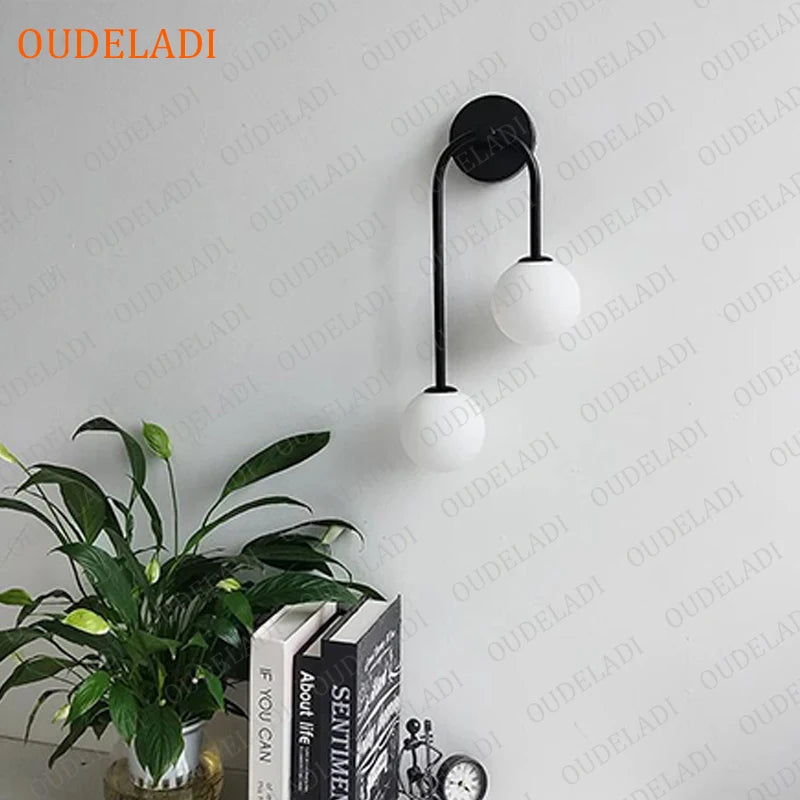 applique murale led boule verre intérieure moderne - vue 5 sur 10
