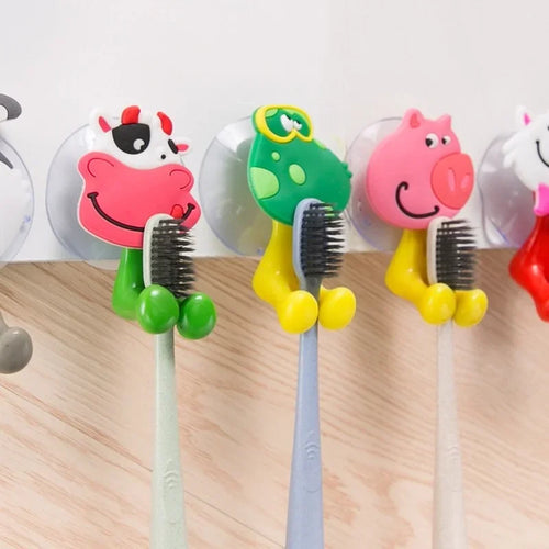 Multi-functional Silicone Toothbrush Holder Toothpaste Storage Rack, Shaver Holder and Tooth Brush Dispenser Bathroom Organizer - vue 2 sur 12