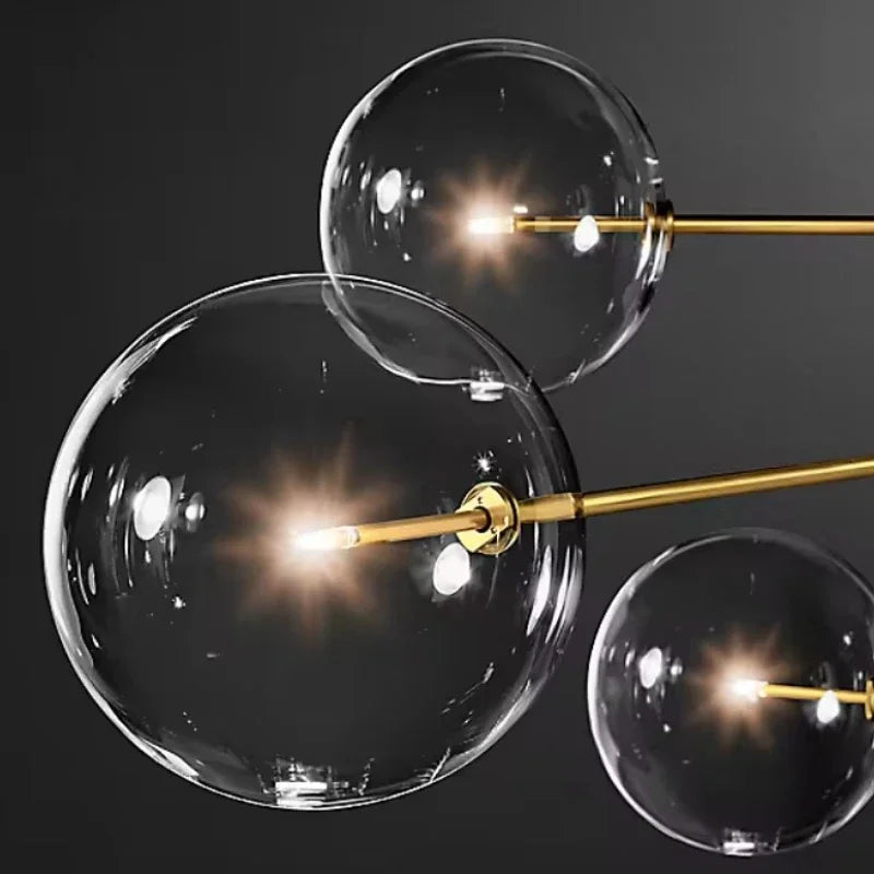 lustre à led en verre pour intérieur moderne décoratif - vue 6 sur 8
