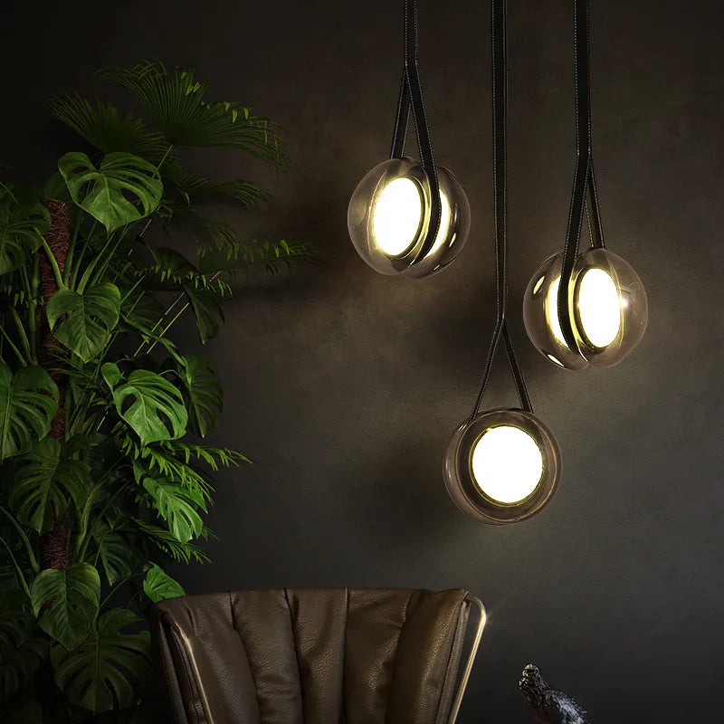lustre créatif yoyo design nordique en verre pour décoration moderne - vue 5 sur 9