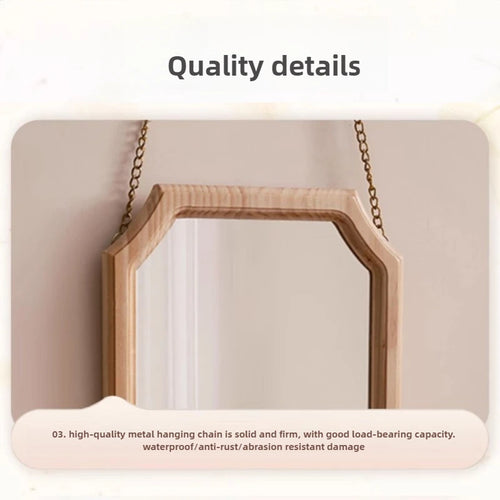 miroir vintage en bois massif pour maquillage étanche et antirouille