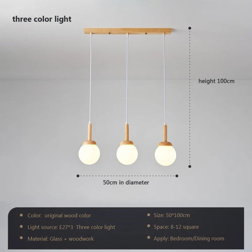Suspension nordique atmosphérique chinoise à trois têtes salle à manger salle à manger moderne simple bar personnalisé créatif cuisine lumière - vue 16 sur 15