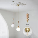 suspension vintage en verre et bois led