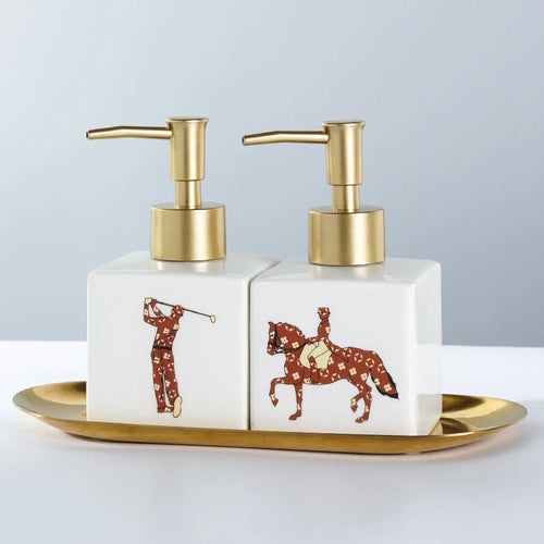 WHYOU Cermic Separate Shampoo Shower Gel Bottle, Liquid Soap Dispensers, Emulsion, Latex Hand Wish Bottles, Bathroom Accessories - vue 13 sur 18