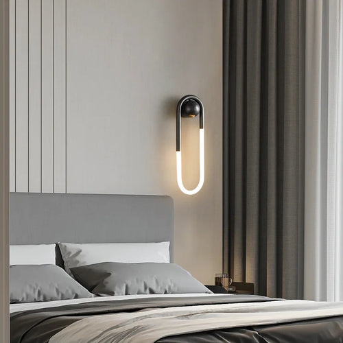 Minimalist ellipse wall light with three light colours - vue 4 sur 10