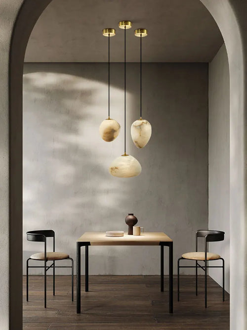 lustre suspendu en marbre géométrique design moderne pour intérieur - vue 3 sur 12