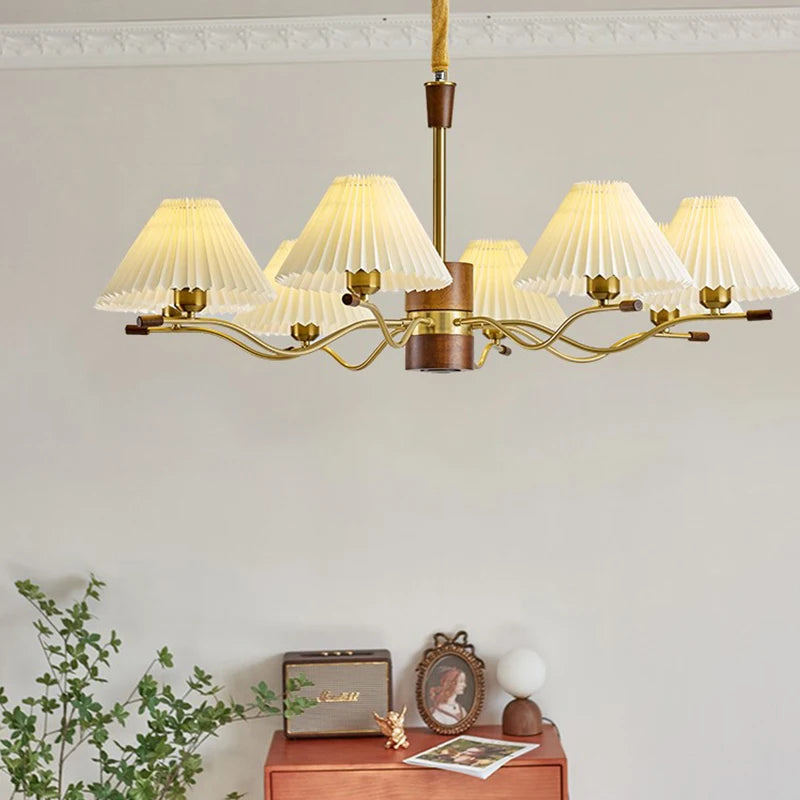 lustre en bois pour décoration luminaire suspendu - vue 3 sur 14