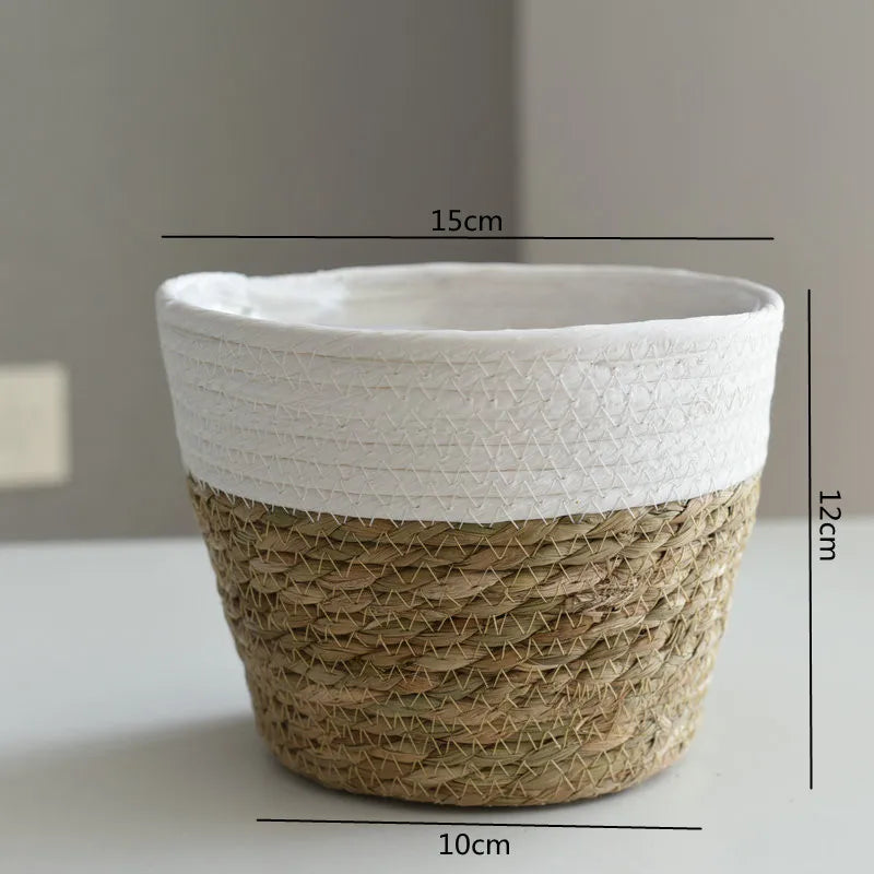 panier en paille pour plantes d'intérieur et d'extérieur - vue 19 sur 28