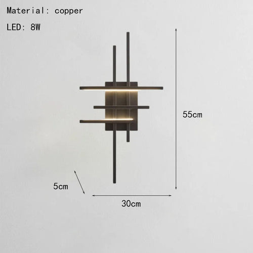 applique murale led minimaliste en laiton - vue 9 sur 8