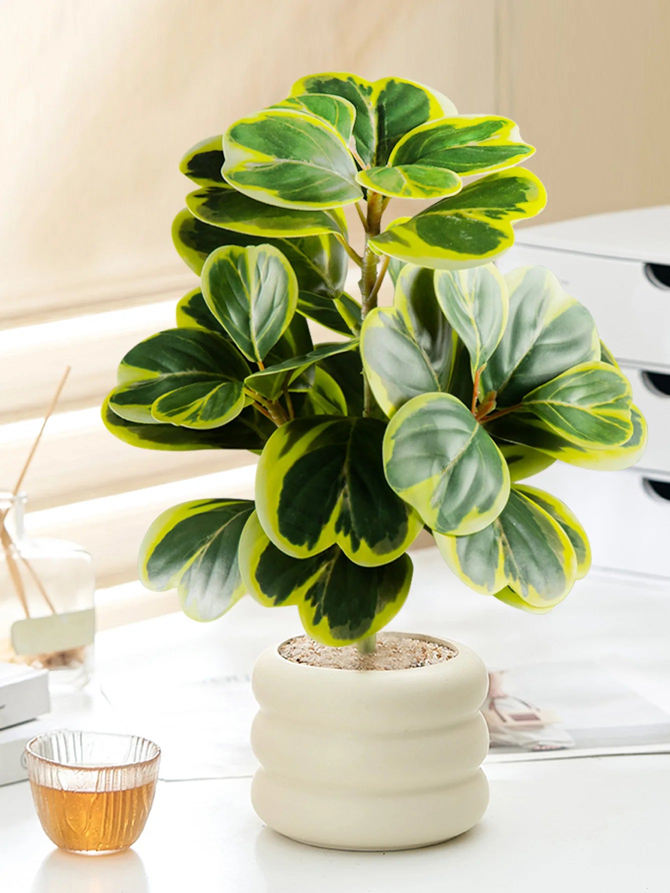 petites plantes artificielles feuilles de cœur décoration intérieure et extérieure - vue 5 sur 9
