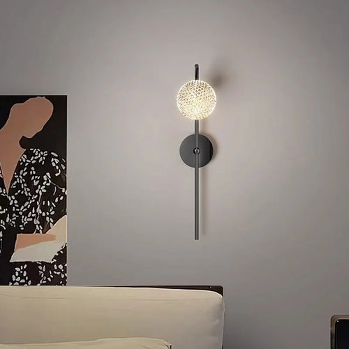 applique murale moderne en forme de boule cristal - vue 2 sur 12