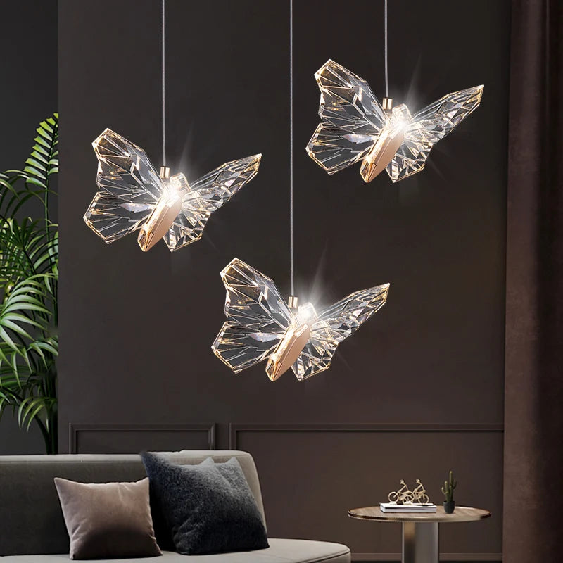 Suspension LED papillon design nordique moderne décoratif d'intérieur