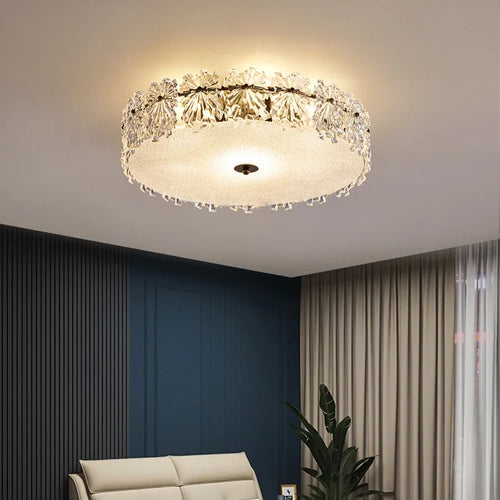 plafonnier led en verre cristal design minimaliste pour intérieur élégant