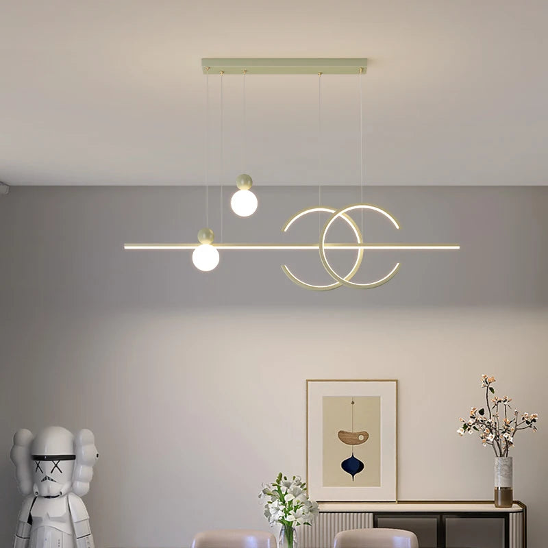 lustre style nordique moderne simple décoration crème millet - vue 6 sur 11