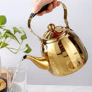 Bouilloire acier inoxydable miroir motif fleur infuseur amovible