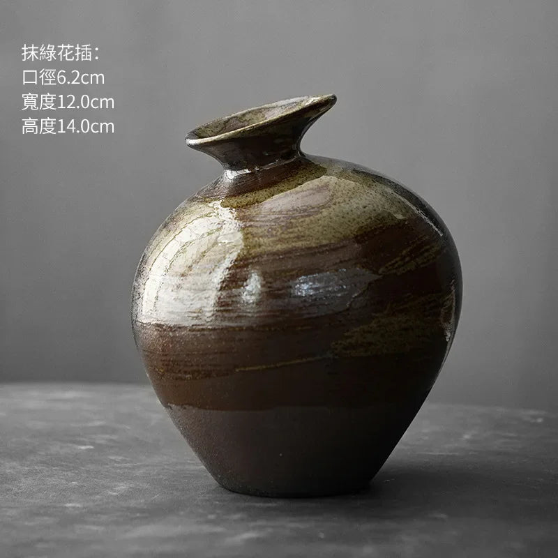 vase en terre cuite japonais imitation pierre vintage pour fleurs - vue 17 sur 21