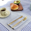Serviette de table lin coton style européen rayé