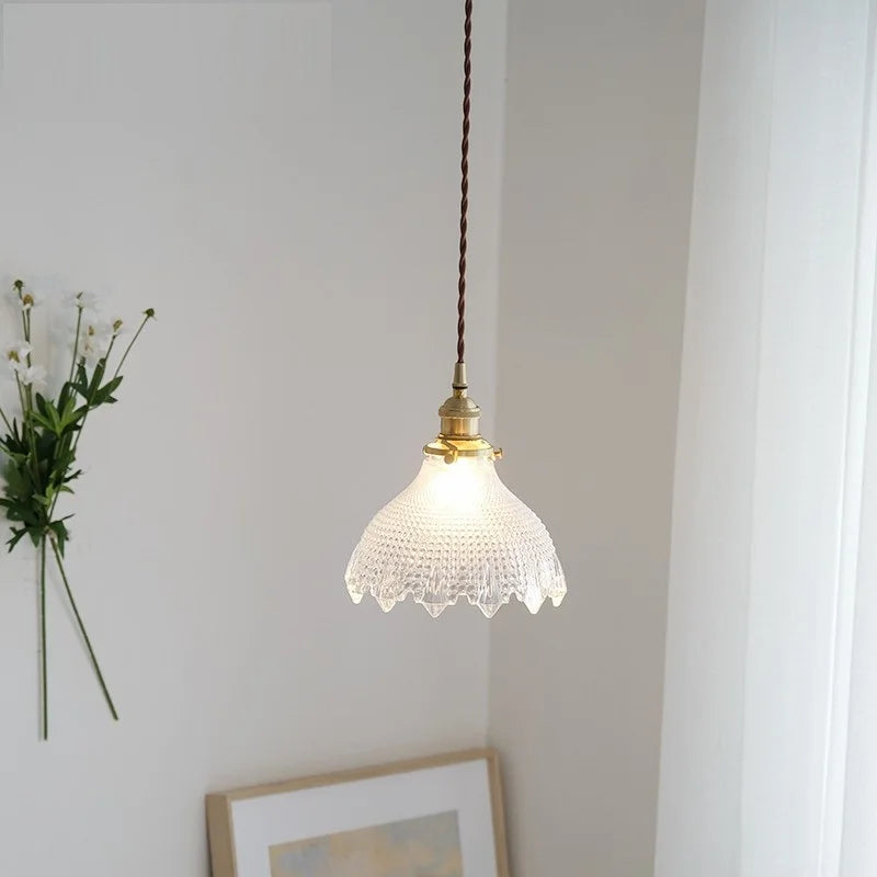 suspension nordique vintage en verre et laiton luminaire décoratif