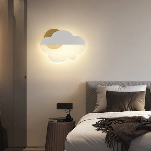 applique murale led en acrylique forme nuage pour chambre d'enfant